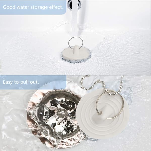 8 Pieces Rubber Bathtub Plugs with Ring Kitchen Drain