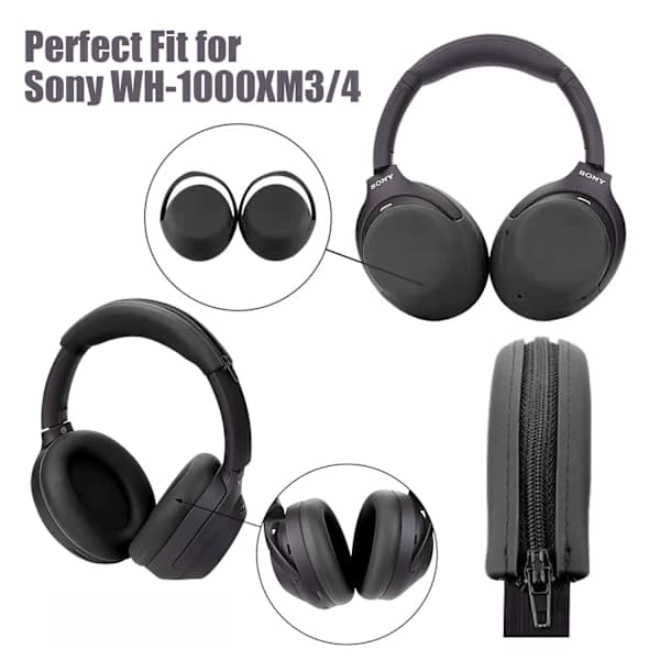 Øreputer, deksler og hodebåndspute for Sony WH-1000XM3/4 Beige Beige Beige Beige