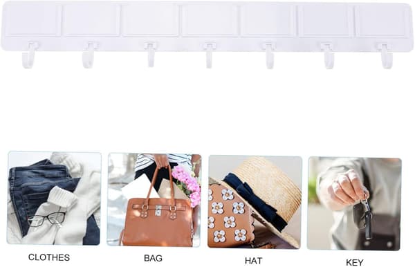 Wall-mounted hook strip, heavy-duty strip for hanging clothes in the wardrobe or hallway