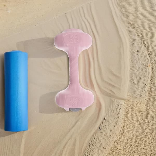 2 kg Pink Water Dumbbells (1 kg Each) - Refillable Soft Non-Slip Portable Hand Weights