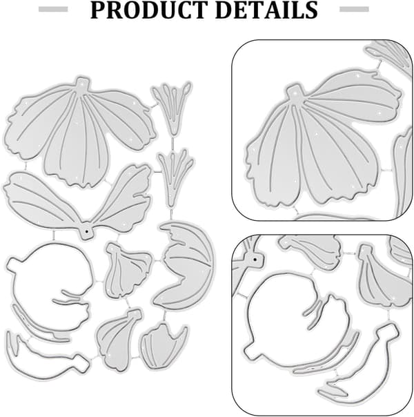 Pæonblomstforme i kulstofstål til scrapbooking, metalprægningsstencils baggrundsrammeform