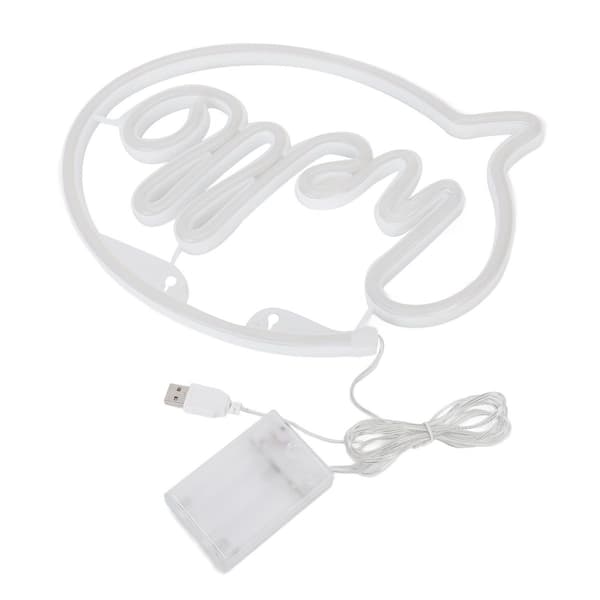 Neonljus, USB-driven, batteridriven, Hello LED-neonskylt KLB