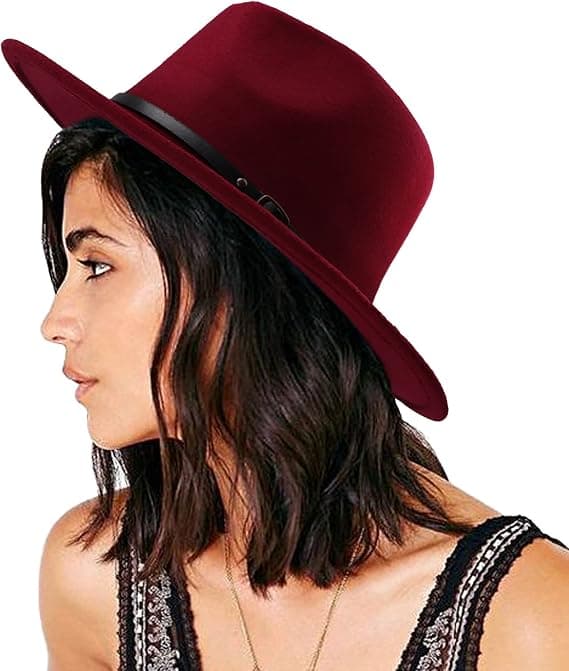 Dame Bæltespænde Fedora Hat Klassisk Bredskyggad Filt Panama Hat_tfrf
