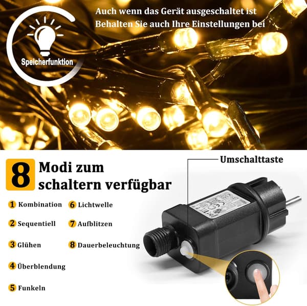 LED-lyskæder 3x2m 192 LED-netlys 8 tilstande Gardinlys med stik til bryllupsfest