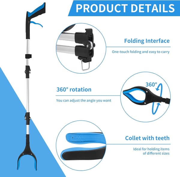 ®RisingFF 3-delt Sammenfoldelig Affaldssamler, 91 cm/36 tommer, til Voksne