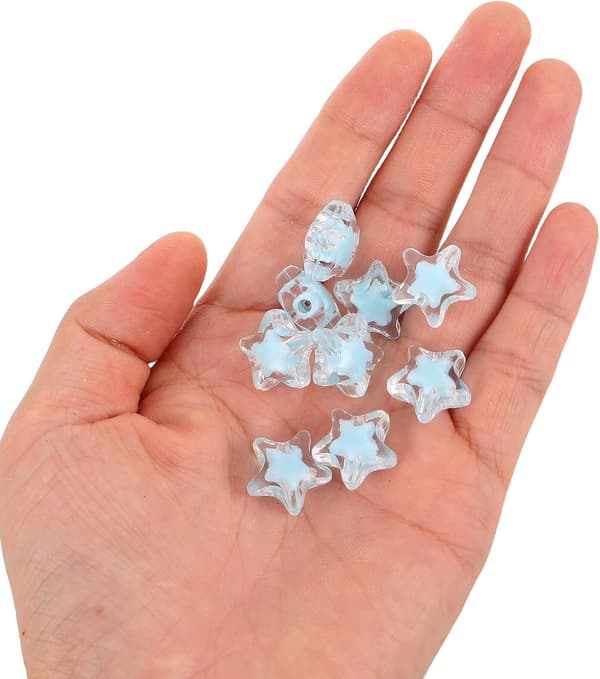100 stk. akryl stjerneformede perler perlemateriale til gør-det-selv håndværk smykkefremstilling halskæde armbånd