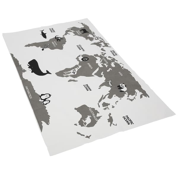 World Map Pattern Baby Play Mat Soft Kids Infant Crawling Mat Home Decor World Map