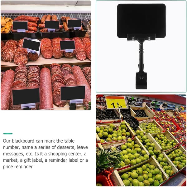 3 stk A6 skrivbare krittavler prislappklemmer for supermarked frukt grønnsaksetikettholder