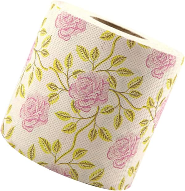 Printed Bamboo Pulp Toilet Paper with Floral Pattern, Bathroom Novelty