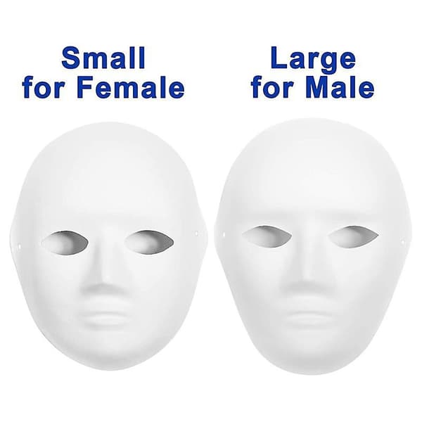 30-pack 2 storlekar pappersmachémasker Skapa konstnärliga hantverksprojekt från väggdekorationer till teater