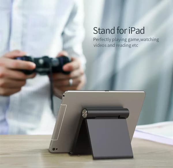 Mobilholder Telefonstativ, Sammenklappeligt, Bærbart, Kompatibelt med Telefoner & Tablets op til 7,9 tommer (Hvid)