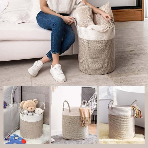 Laundry Basket with Handles Foldable Large Woven Laundry Hamper 20 * 30cm KLB