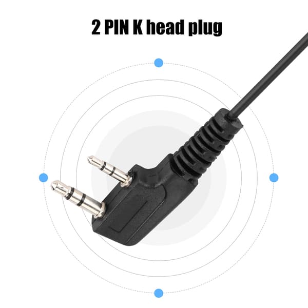 2-pin øresnegl PTT Walkie Talkie-headset ørekrog til tovejsradio