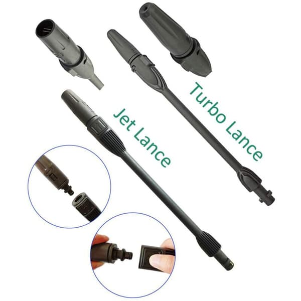 High-pressure water gun, 5m hose with variable jet and adjustable nozzles. Compatible with Kärcher K2-K7. Intensive cleaning.