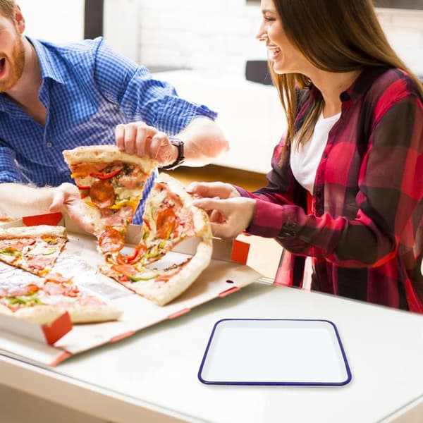 Emalj Bakplåt Rostningsform Rektangulär 27x19cm Vit Lätt att Rengöra Värmebeständig Ugnsform