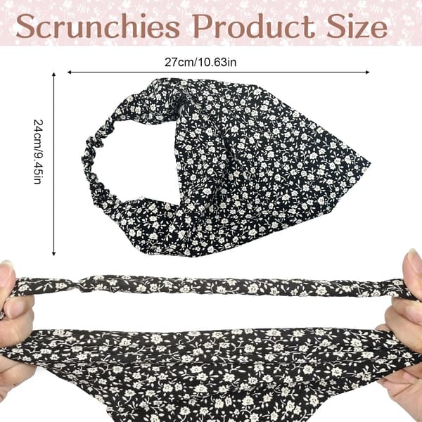 4 stk. Hårbåndanas til kvinder, blomstrede bandana-pandebånd elastisk hovedtørklæde Boho-pandebånd Chiffon Sødt hovedtørklæde til kvinder Piger Hårtilbehør