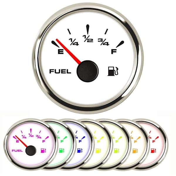 Universal Marine Fuel Gauge Digital Level Meter Waterproof 7 Colors Backlight 52mm 12V/24V B