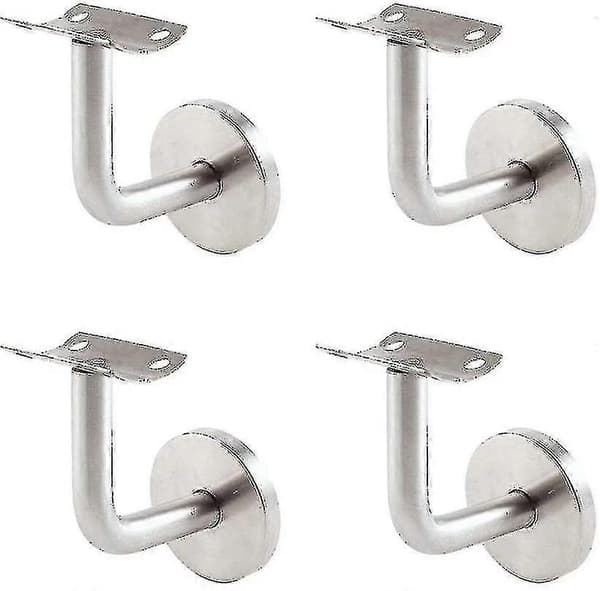 4 Delars Handledarfäste i Rostfritt Stål, Väggfäste, Trapphus Handledare för Hemförbättring (silver)