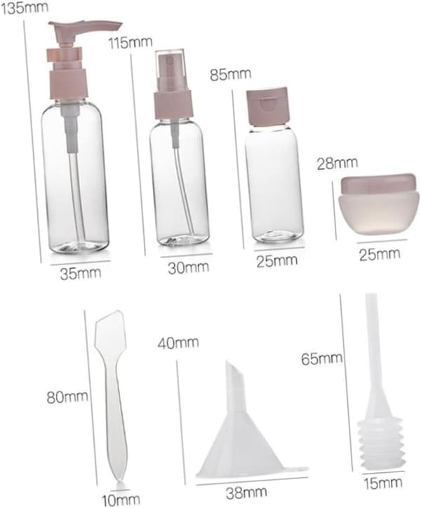 Tyhjät meikkipullot Setti 8kpl 50ml Matkalotion Suihkepullot Tiputussuppilolla Minisäiliöt