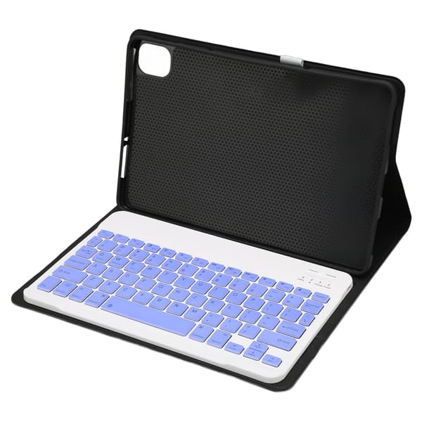 Mini Wireless Keyboard 11 inch Waterproof Ultra-Thin Silent Keyboard with Leather Case for Pad5 Pro5 Black