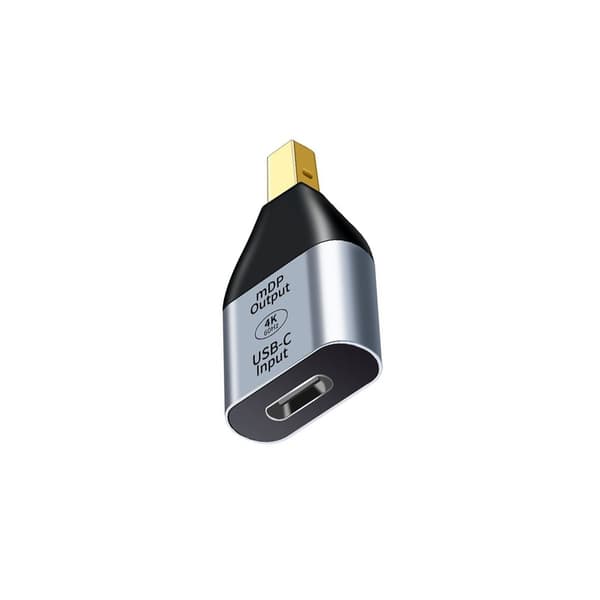 USB-C til Mini DP-adapter - Konverterer video til skærme og projektorer, DP1.4 4K@60Hz Plug-and-Play, op til 8K@60Hz, aluminiumsgrå