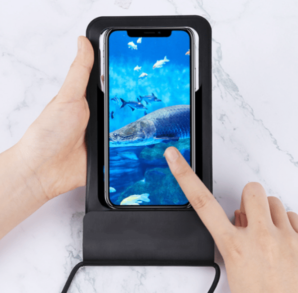 Ekstra stor 11,3 ×× 24 cm sort, vandtæt mobiltelefon taske til sommer