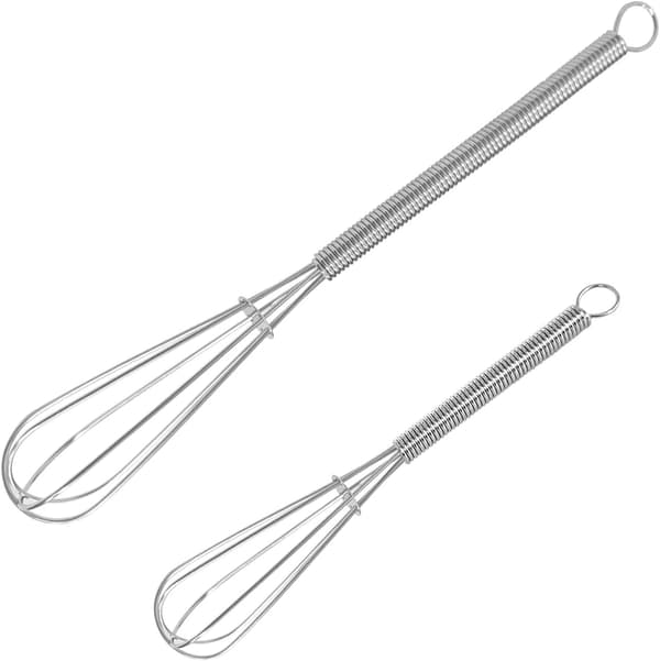 Minivisper i rustfritt stål, liten visp 2 deler, visping, pisking, blanding av ingredienser, blanding av sauser