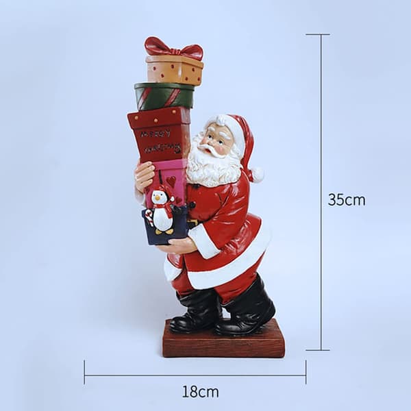 Tomte Skulptur Juledukke Harpiks Ornament Figur Helligdag Julebordsdekorasjon