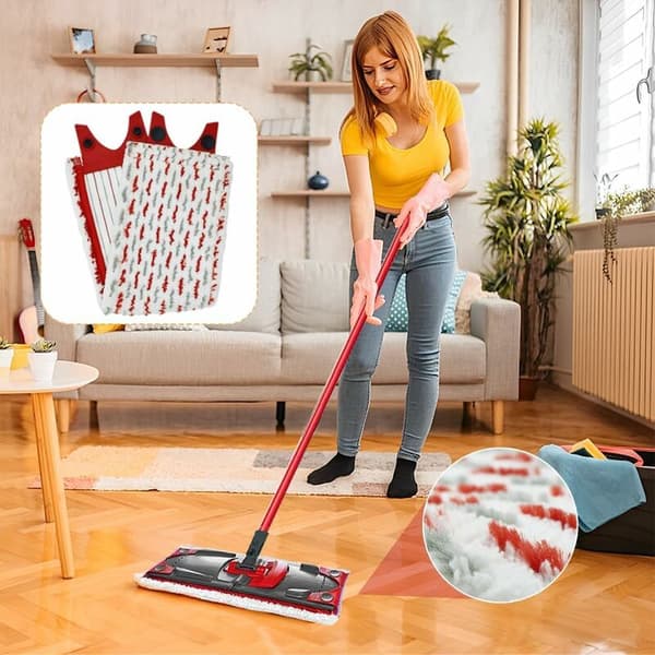 2-pak Erstatningsmopper i Mikrofiber til Vileda EasyWring Ultramax / 1-2 Spray Mikrofibermoppe til Alle Gulvtyper - 46*14cm