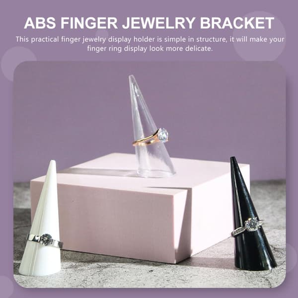 6 stk. sorte ABS finger smykkeudstillingsstandere ringholdere til husholdningsbutiksvindue