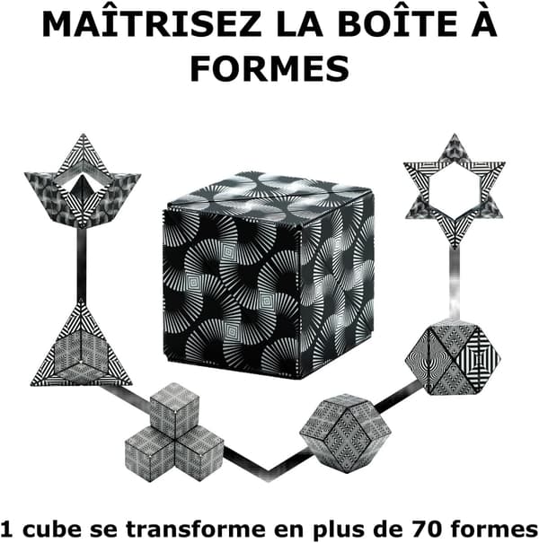 Stadig skiftende tredimensjonal magnetisk 3D Rubiks kube (