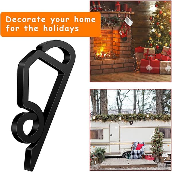 12-piece Christmas Light Clips Set with External Drainage Hooks