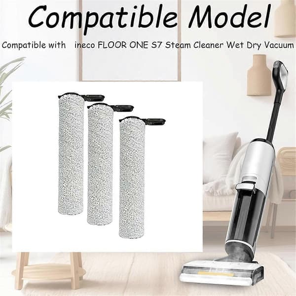 3 Pcs Roller Brushes for Tineco Floor ONE S7 Steam Mop Cleaning Machine Roller Brush Spare Part Repl