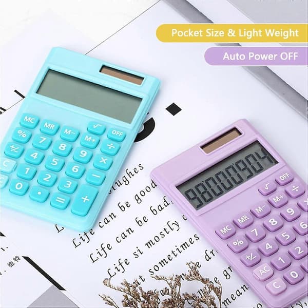 Calculator, pocket calculator 8-digit solar battery, desktop calculator for office, home and school | Standard