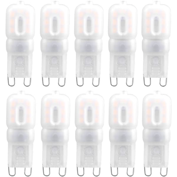 10 stk G9 1,5W LED-lamper 14 stk for taklampe Varmhvit (230V)