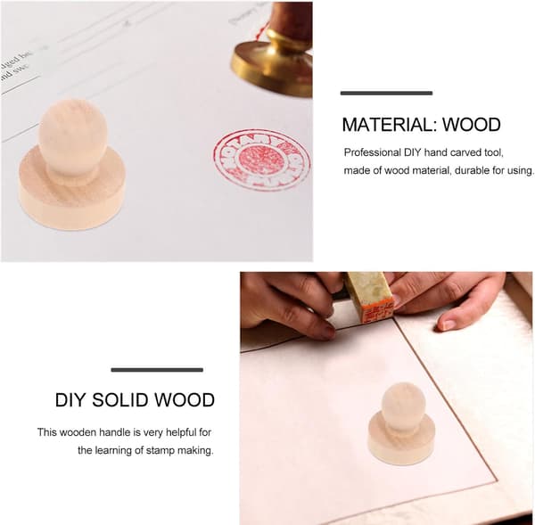 5 pcs. solid wood stamp handles for scrapbooking and rubber stamp crafts