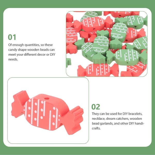 20 stk træslikperlesnor til juleguirlandefremstilling DIY-håndværk smykkeperler træ