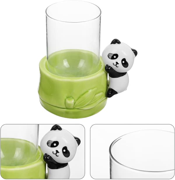 Keramisk Panda Hydroponisk Blomstervase Vannplanteinnredning Frisk Blomsterutstilling Krever