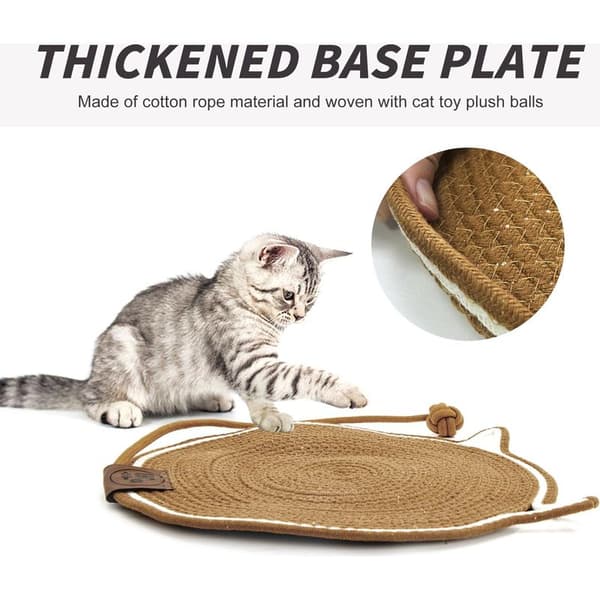 Katteskrapematte - Skrapestolpe med katteøreformede pigger, anti-ripeputer, tilbehør inkludert. Diameter: 43 cm.