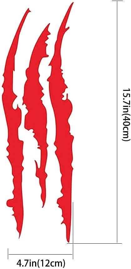 5 kpl Kynnenjälki Tarrat 16 x 5 tuumaa Punainen Autotarra (punainen)
