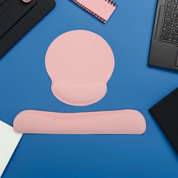 Musemåtte og håndledsstøtte til tastatur i memoryskum Ergonomiske kontor- og laptopunderlag