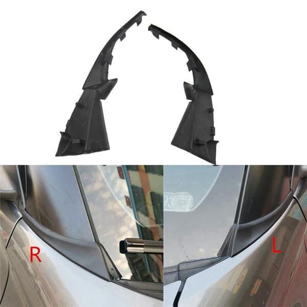 2 stk sett Trim Panel Hals Plate Frontrute Vindusviskerdeksel Deflektor for Kicks 2016-2020