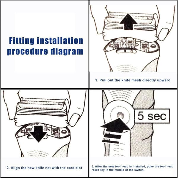 2-pak erstatningshoveder 53B Series 5 kompatible med Braun Series 5 - Erstatningshoveder til barbermaskiner Grå Grey