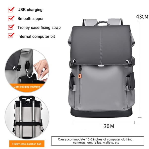 Laptop Backpack, Waterproof Business Computer Backpack with USB