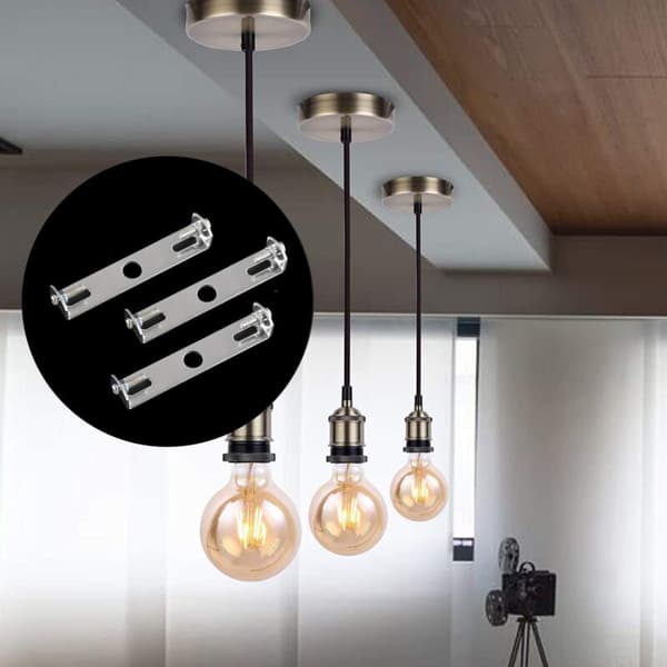 4 dele loftlampe monteringsbeslag ophængsplade til 100 mm loftlampe loftplade støtte til hjemmekontor loftlampe