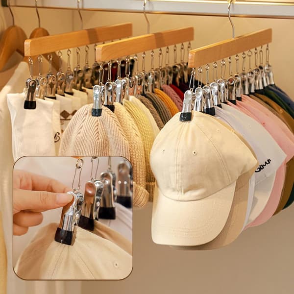 Wardrobe Organizer with 10 Clips Space-Saving Hanging Closet Organizer Space-Saving Hat Scarf Clothes Pegs for Jeans Skirts Socks (We
