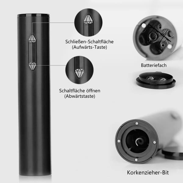 Sähköinen korkkiruuvi, automaattinen pullonavaaja, nopea ja helppo pullonavaaja