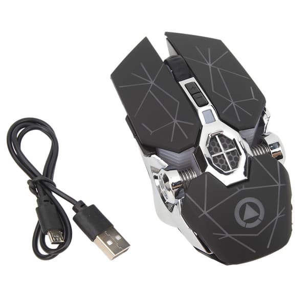 Wireless Mouse Rechargeable Ergonomic Flexible Scroll Wheel Gaming Mouse Portable Mouse Matte Black