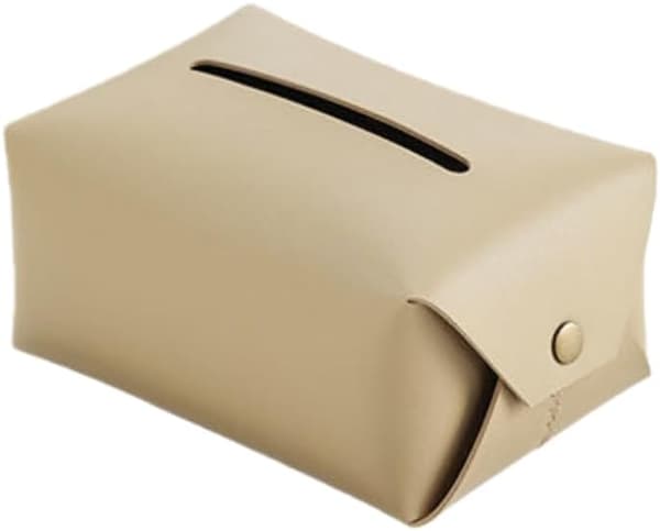 Servietboks i kunstlæder – med knaplukning, 16 x 11 x 7 cm, Sort, Khakigrøn, Beige