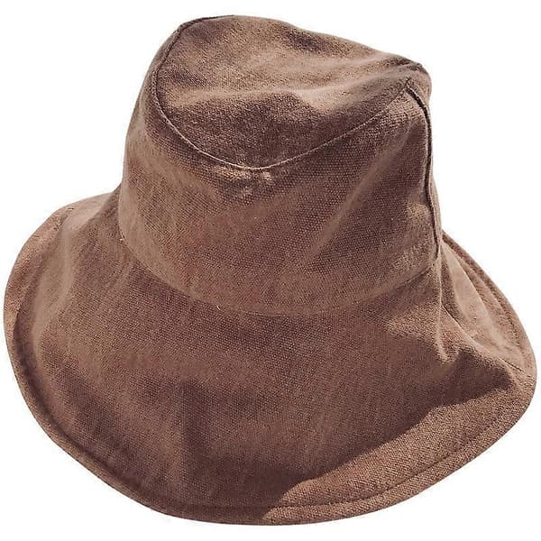 Sommerhat til damer, bredskygget, foldbar solhat til rejser, anti-UV strandhat, 100% børstet bomuld, udendørshat